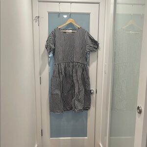 Tradlands original Nico dress gingham black and White Checkered Mini Dress - EUC